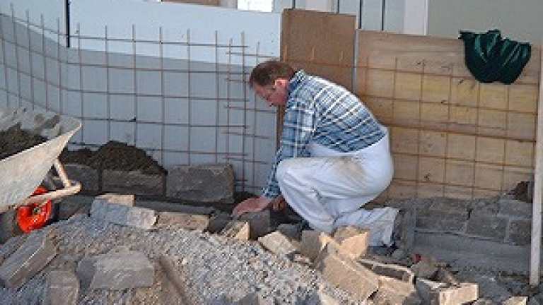 Neubau der Theke hinter dem Musikpavillon 2002